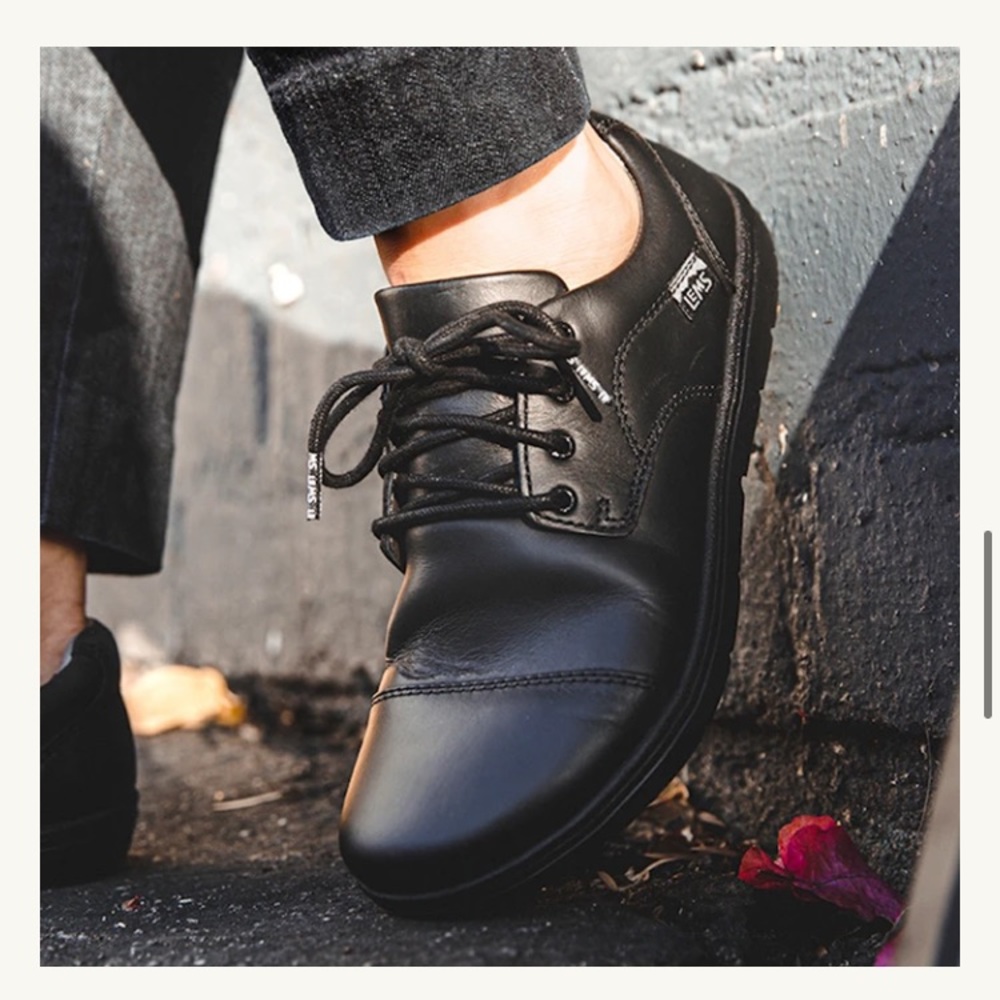 Lems Black Nine2Five Barefoot Zero Drop Dress Shoes